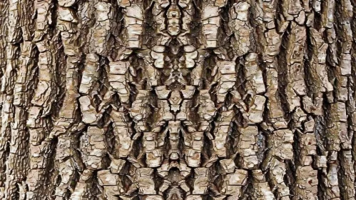 Detailed Close-Up of Tree Bark with Rough Texture