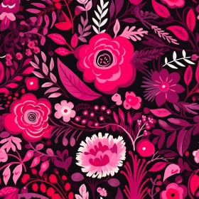 Elegant Floral Seamless Pattern - Dark Background