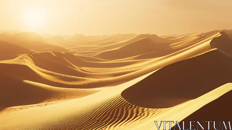 Golden Sand Dunes in the Desert - Serene Landscape AI Image