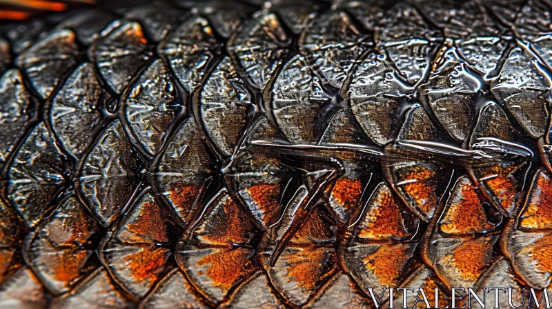 Intricate Fish Scales: A Shimmering Display of Nature's Artistry AI Image