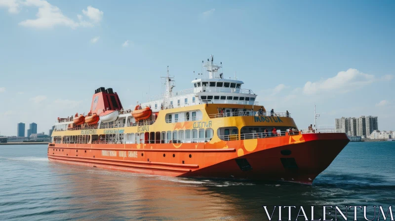 AI ART Large Passenger Ship Sailing Through Water
