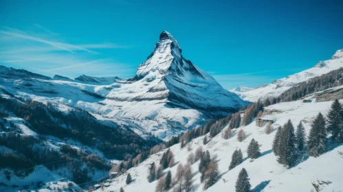 Majestic Matterhorn Mountain in Swiss Alps