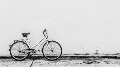 Monochrome Bicycle on Concrete Pavement