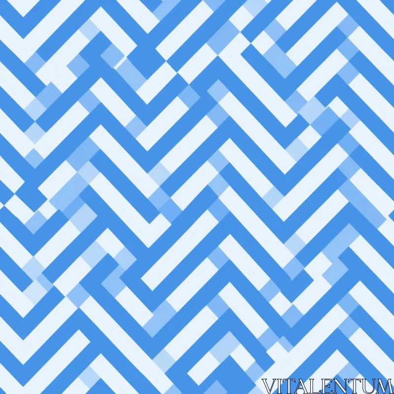 Blue and White Geometric Pattern - Seamless Design for Background AI Image