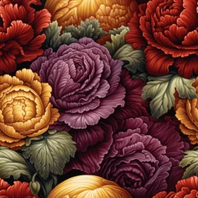 Cabbage Roses Seamless Pattern - Floral Design