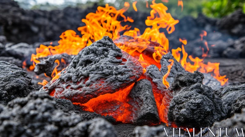 Captivating Molten Lava: A Fiery Display of Nature's Power AI Image