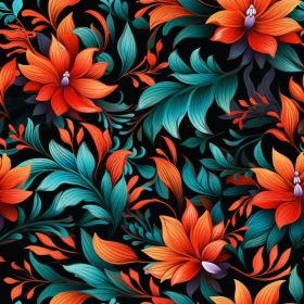 Elegant Floral Pattern on Dark Background
