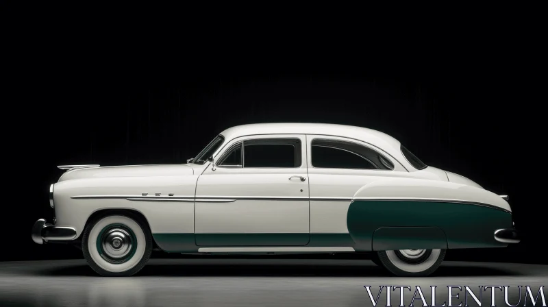 Iconic American Vintage Car with Streamlined Forms AI Image