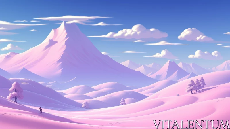 Snow-Covered Mountain Landscape AI Image