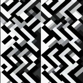 Black and White Geometric Pattern - Seamless Design
