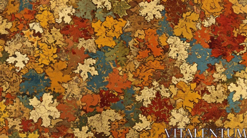 Colorful Abstract Background with Autumn Leaves AI Image