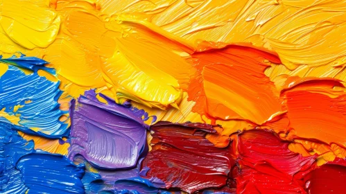 Colorful Oil Paints Palette Close-up