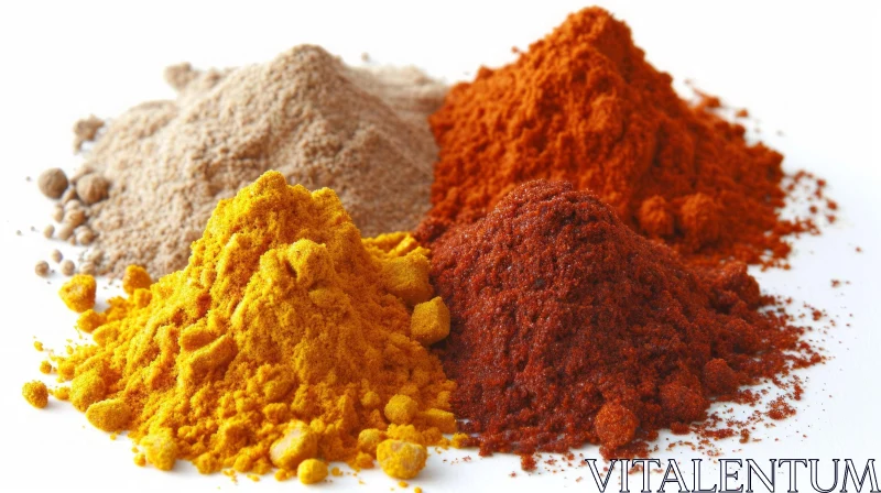 AI ART Colorful Spices on White Background - A Captivating Culinary Composition