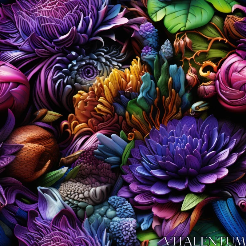 Detailed Flower Pattern for Backgrounds AI Image