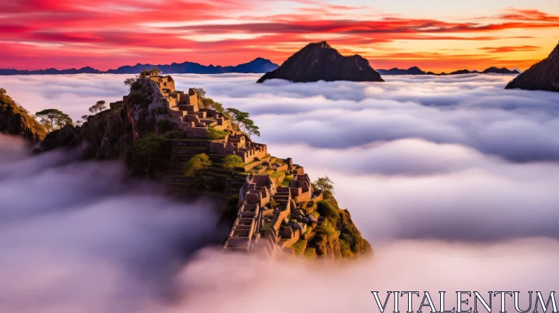 Machu Picchu: Ancient City in Andes Mountains AI Image