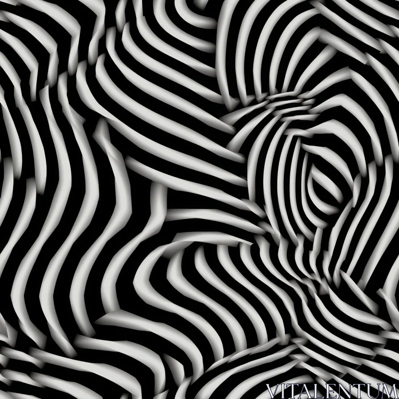 AI ART Monochrome Stripes Seamless Pattern