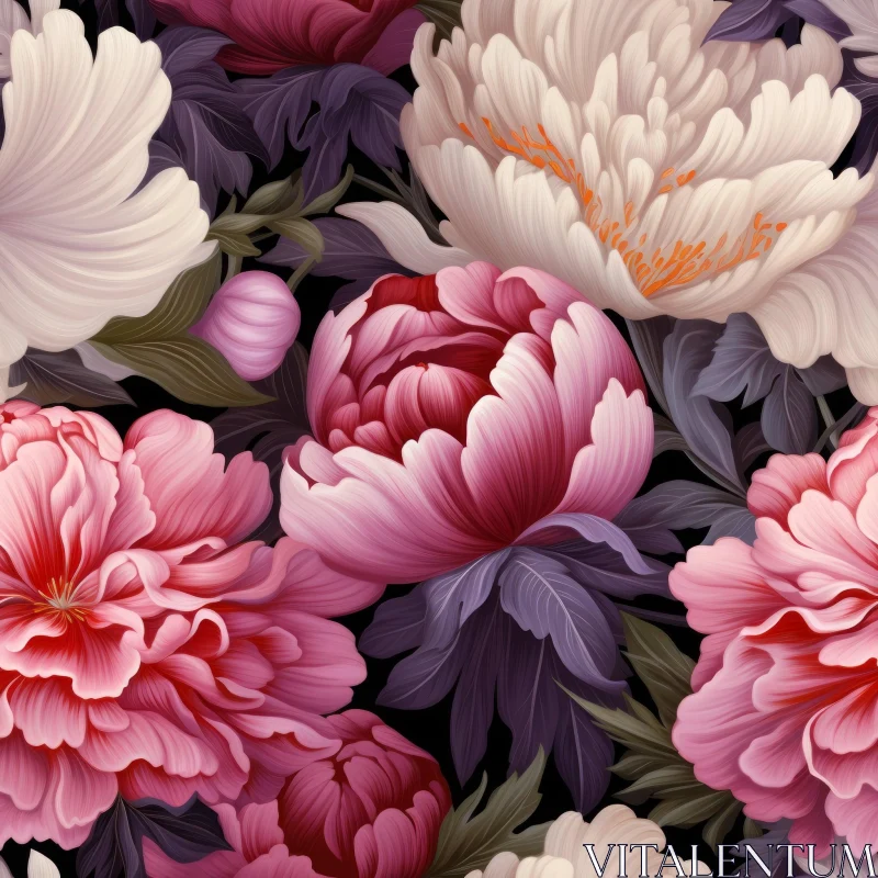 Pink and White Peony Floral Pattern - Home Decor Design AI Image