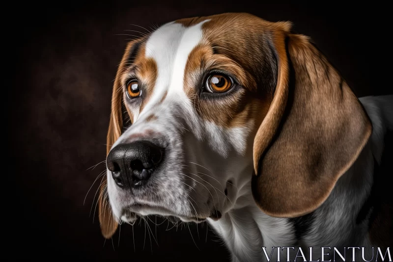 Captivating Black and White Beagle Dog Portrait | Nikon D850 AI Image