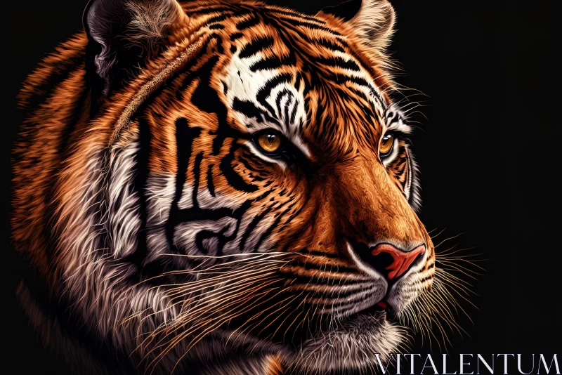 Captivating Tiger Painting - Realistic and Detailed Rendering AI Image