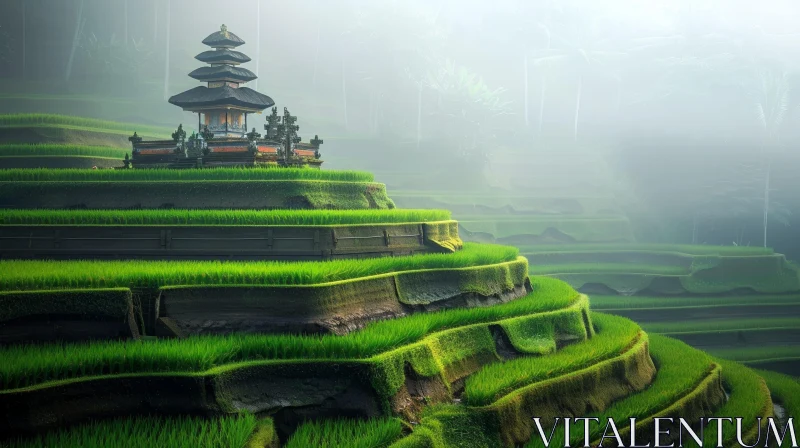Enchanting Rice Terrace in Bali, Indonesia AI Image