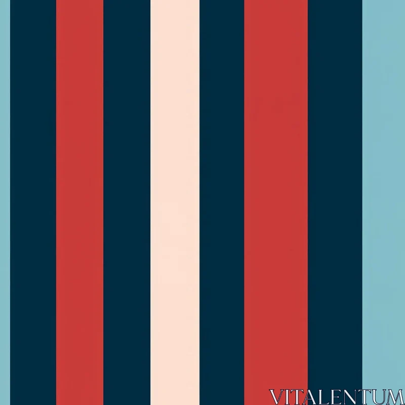 Geometric Blue Red Beige Stripes Pattern AI Image