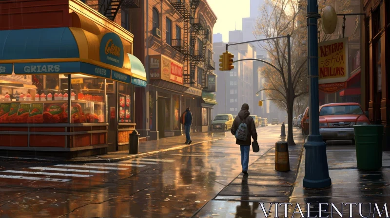AI ART Urban Street Scene: Peaceful and Tranquil Architecture