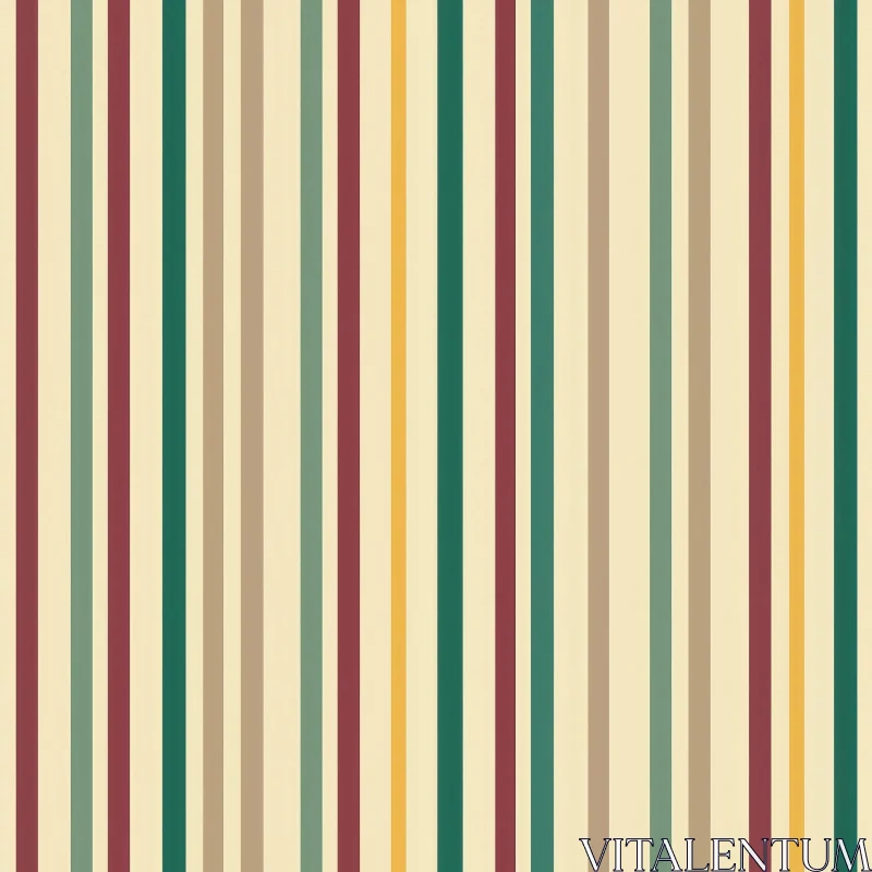 Vertical Stripes Pattern in Dark Red, Olive Green, Mustard Yellow, Beige AI Image