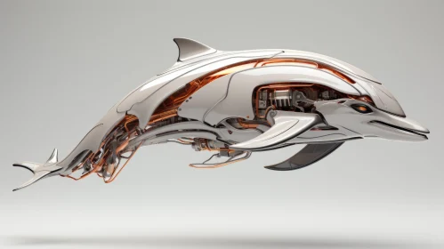3D Illustration of Futuristic Robot Dolphin