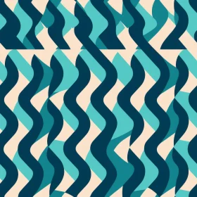 Blue and Green Waves Seamless Pattern