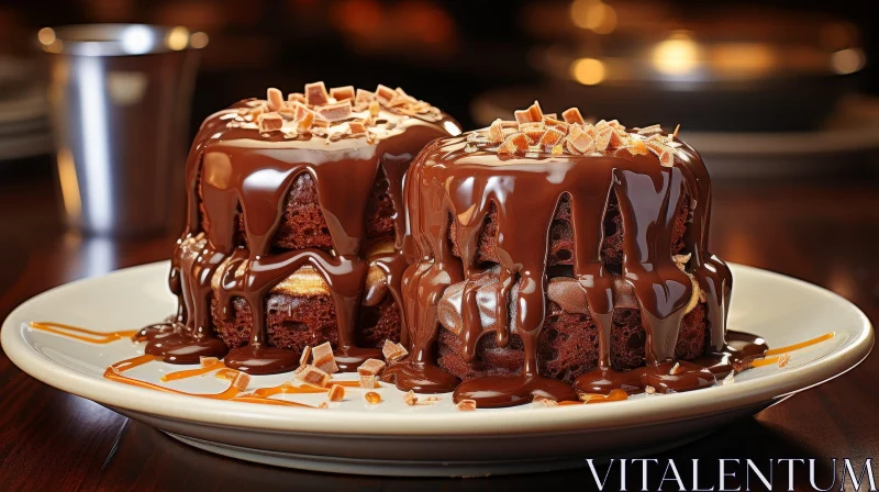 Decadent Chocolate Cakes: Irresistible Delight AI Image
