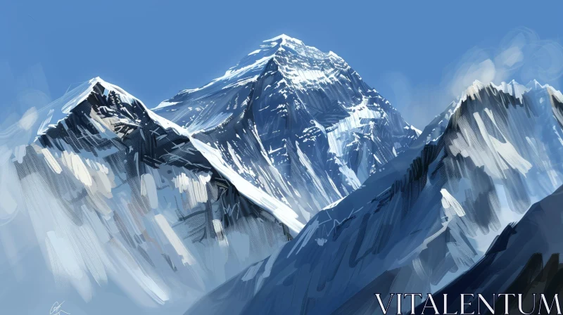 Mount Everest Digital Painting - Majestic Himalayan Landscape AI Image
