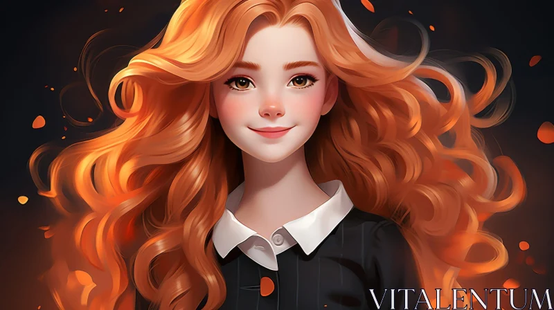 AI ART Stunning Woman Portrait with Red Hair
