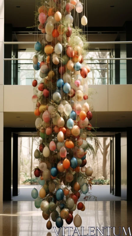 Colorful Hanging Ornaments: A Joyful Celebration of Nature AI Image