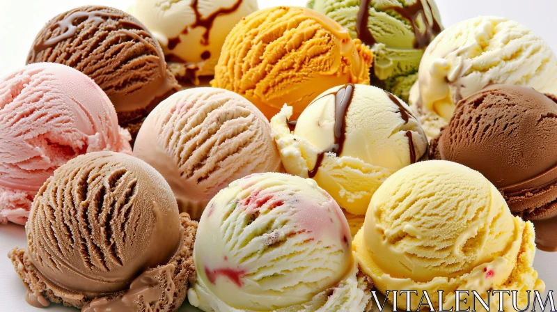 AI ART Delicious Ice Cream Flavors Close-Up