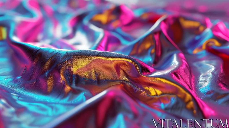 AI ART Close-Up of Iridescent Fabric | Pink and Blue | Abstract Art