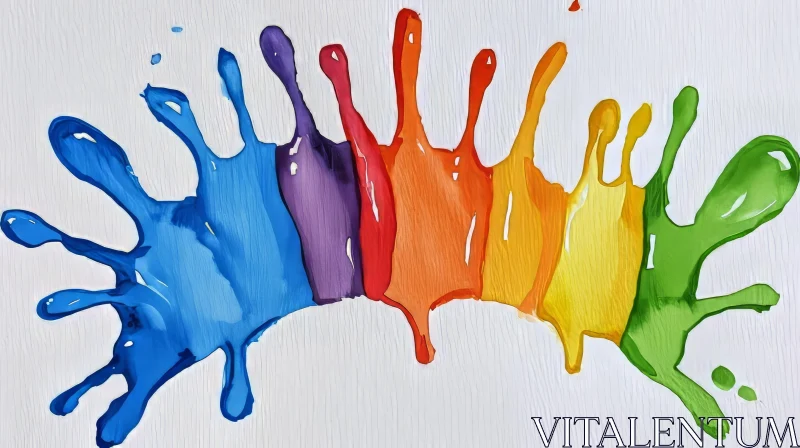 Colorful Watercolor Painting of a Rainbow | Expressive Artwork AI Image