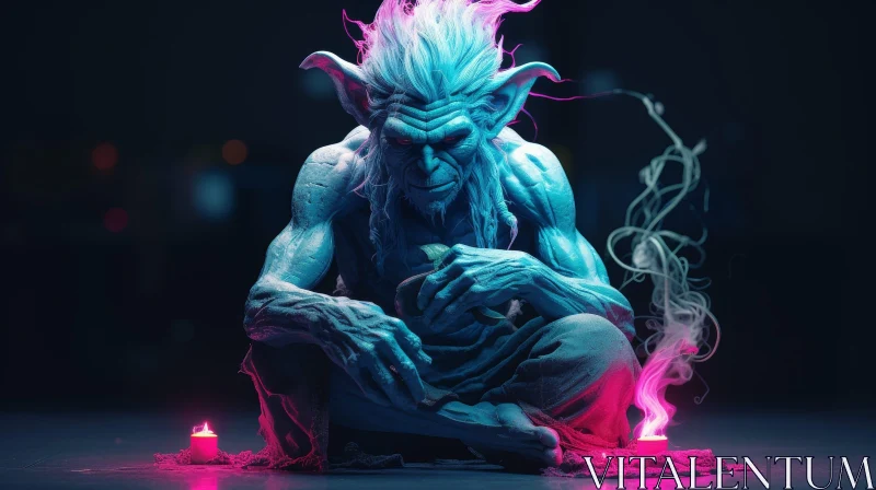 Dark Fantasy Goblin Illustration AI Image