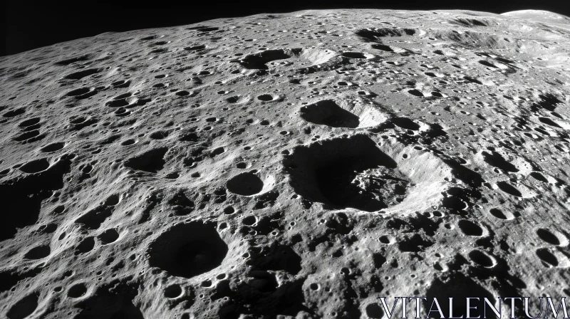 Moon Surface: A Captivating Glimpse into the Celestial Landscape AI Image