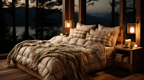 Cozy Bedroom with Forest View
