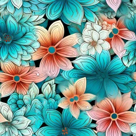 Dark Blue Floral Pattern - Texture Design