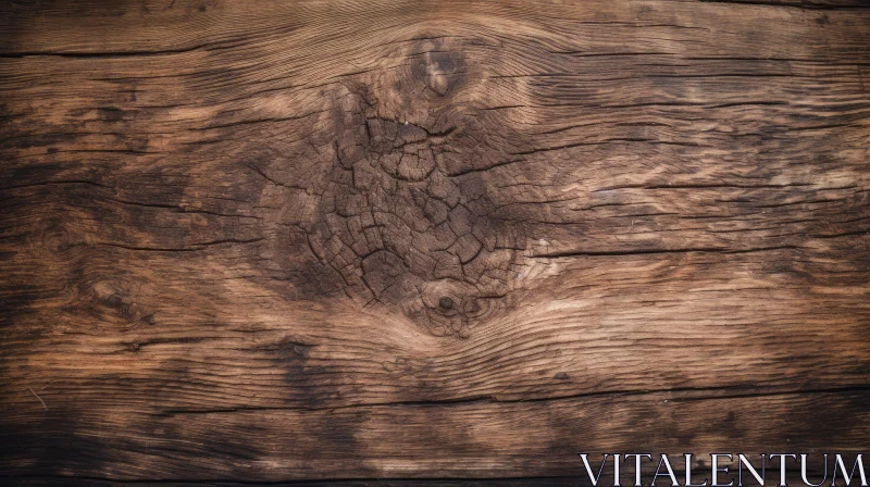 Rustic Dark Wooden Table Close-Up AI Image
