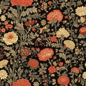 Dark Floral Pattern - Home Decor