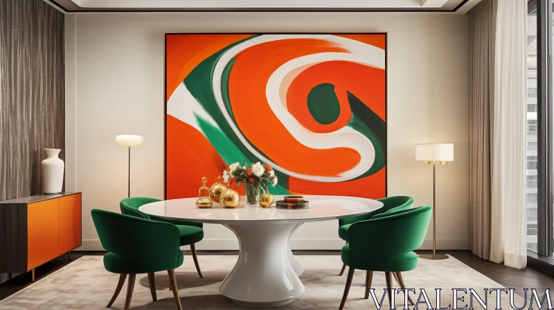 AI ART Elegant Dining Room Interior Design