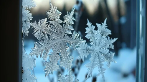 Intricate Patterns of Ice Crystals: A Captivating Close-Up