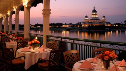 Luxurious Restaurant Terrace with Lake View