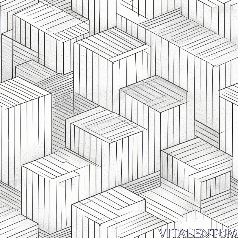 Modern Black and White Geometric Seamless Pattern AI Image