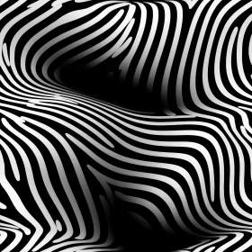 Monochrome Zebra Stripes - Abstract 3D Rendering