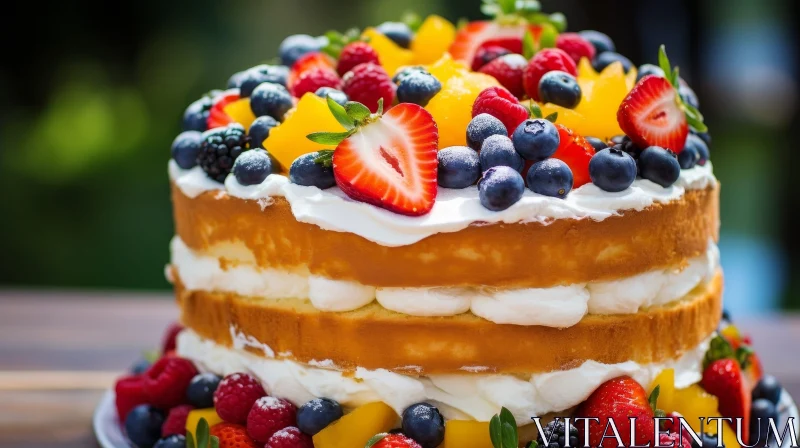 Delicious Berry Cake - Exquisite Dessert Photography AI Image