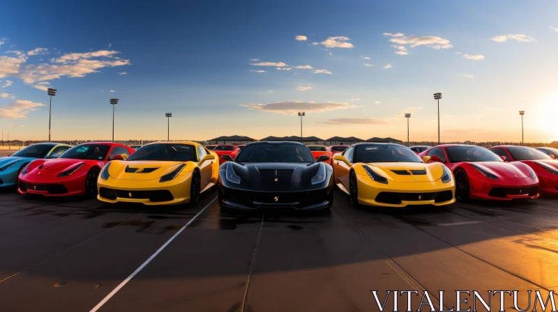 Luxury Sports Cars on Airport Runway AI Image