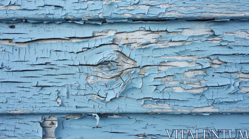 Weathered Blue Wooden Wall with Peeling Paint | Abstract Art AI Image